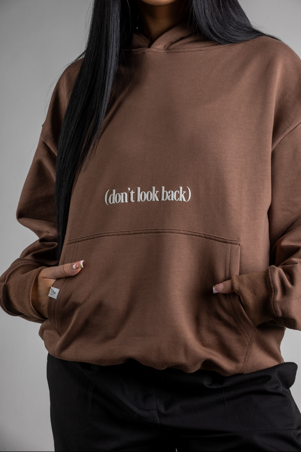 DON'T LOOK BACK MOCHA HOODIE