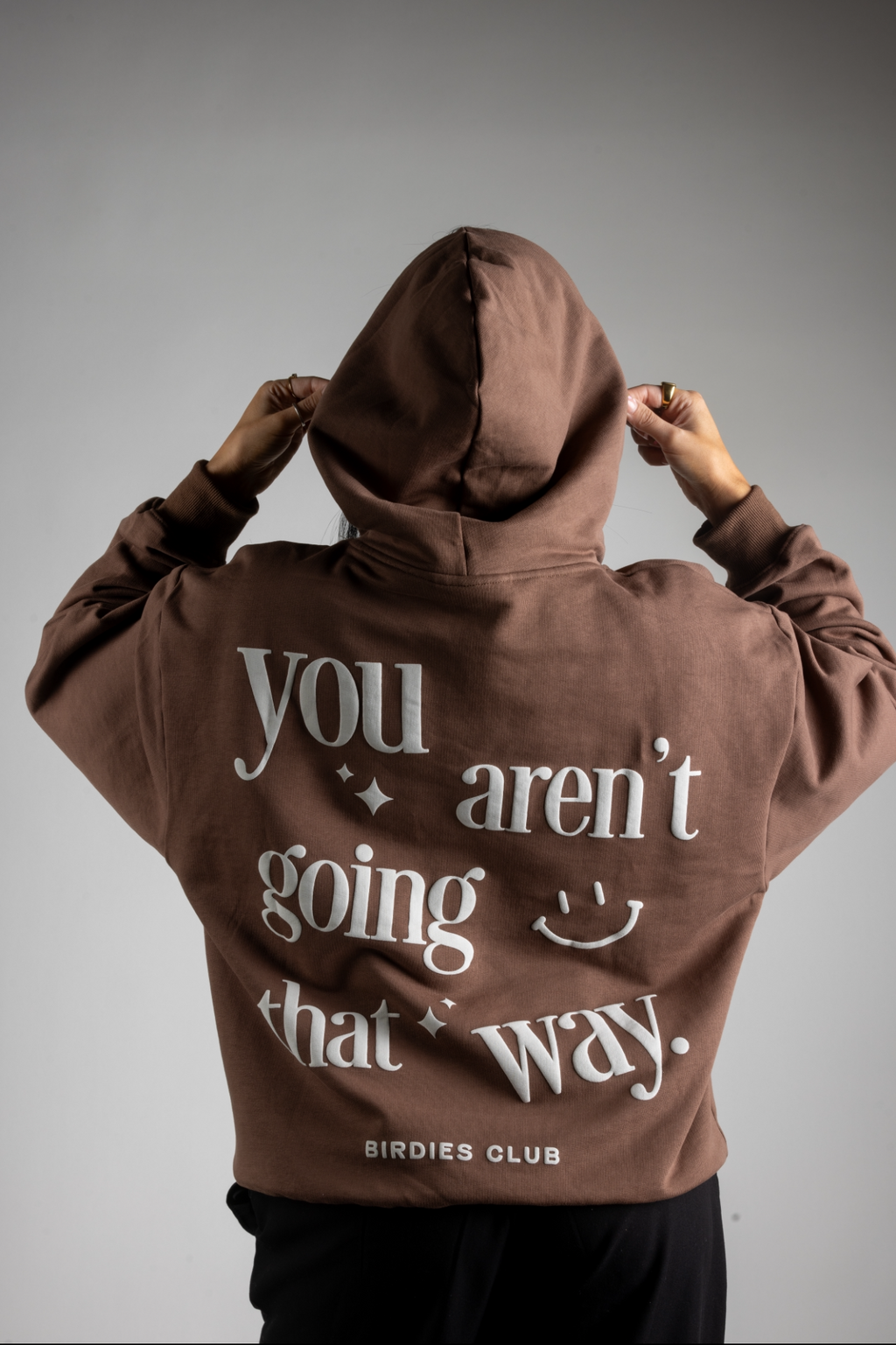 DON'T LOOK BACK MOCHA HOODIE