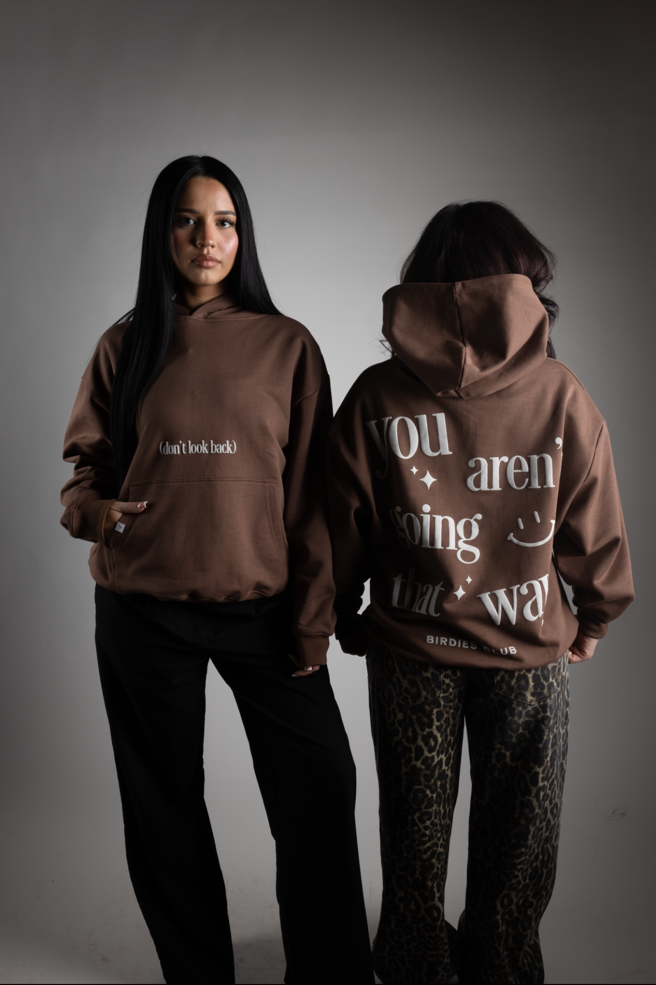 DON'T LOOK BACK MOCHA HOODIE